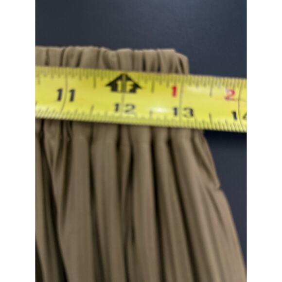 Samsoe Uma Trousers In Elmwood Pleated Wide Leg Pull On Style Gold Size Large - Picture 13 of 14